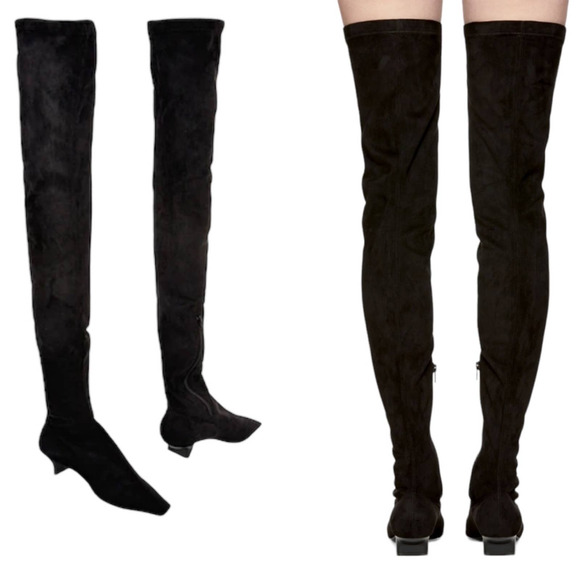 Stella McCartney Black Over the Knee Boots - Picture 1 of 14